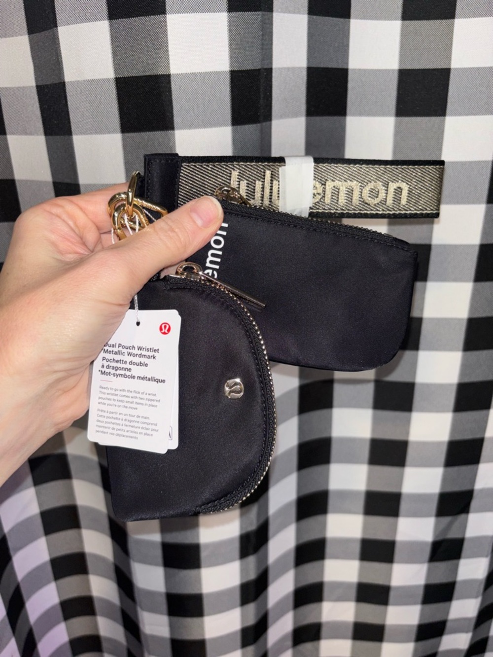 Lululemon Black and Gold Dual Pouch Wristlet NWT - Picture 3 of 3